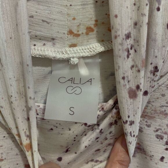 Calia by Carrie Underwood Womens Splatter Print Mock Neck Thumbhole Long Sleeve - Picture 7 of 11